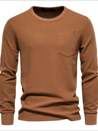 Men's Waffle-Knit Round Neck T-Shirt Men's Tshirts Luxurious Weddings