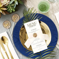 24pcs Dark Blue Elegant Charger Plates Set Charger Plates Luxurious Weddings