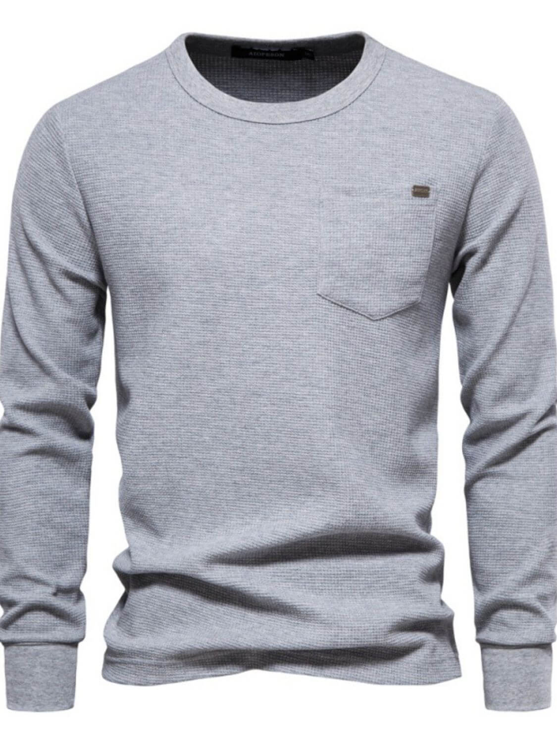 Men's Waffle-Knit Round Neck T-Shirt Men's Tshirts Luxurious Weddings