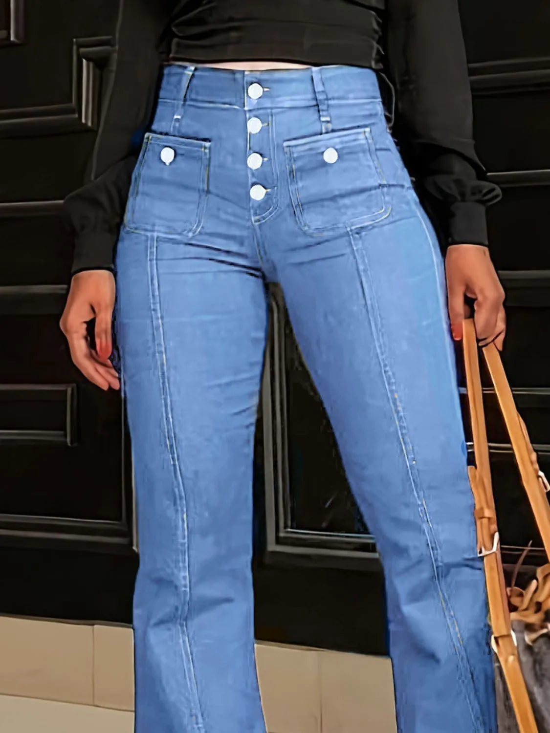 Flare Jeans with Pockets Denim Jeans Luxurious Weddings