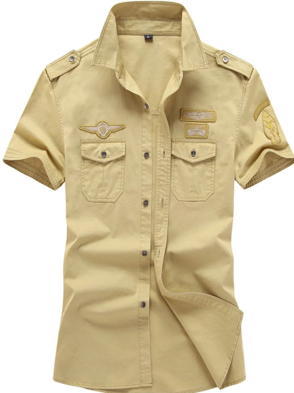 Men's Plus Size Embroidered Collared Neck Short Sleeve Shirt Shirts & polos Luxurious Weddings