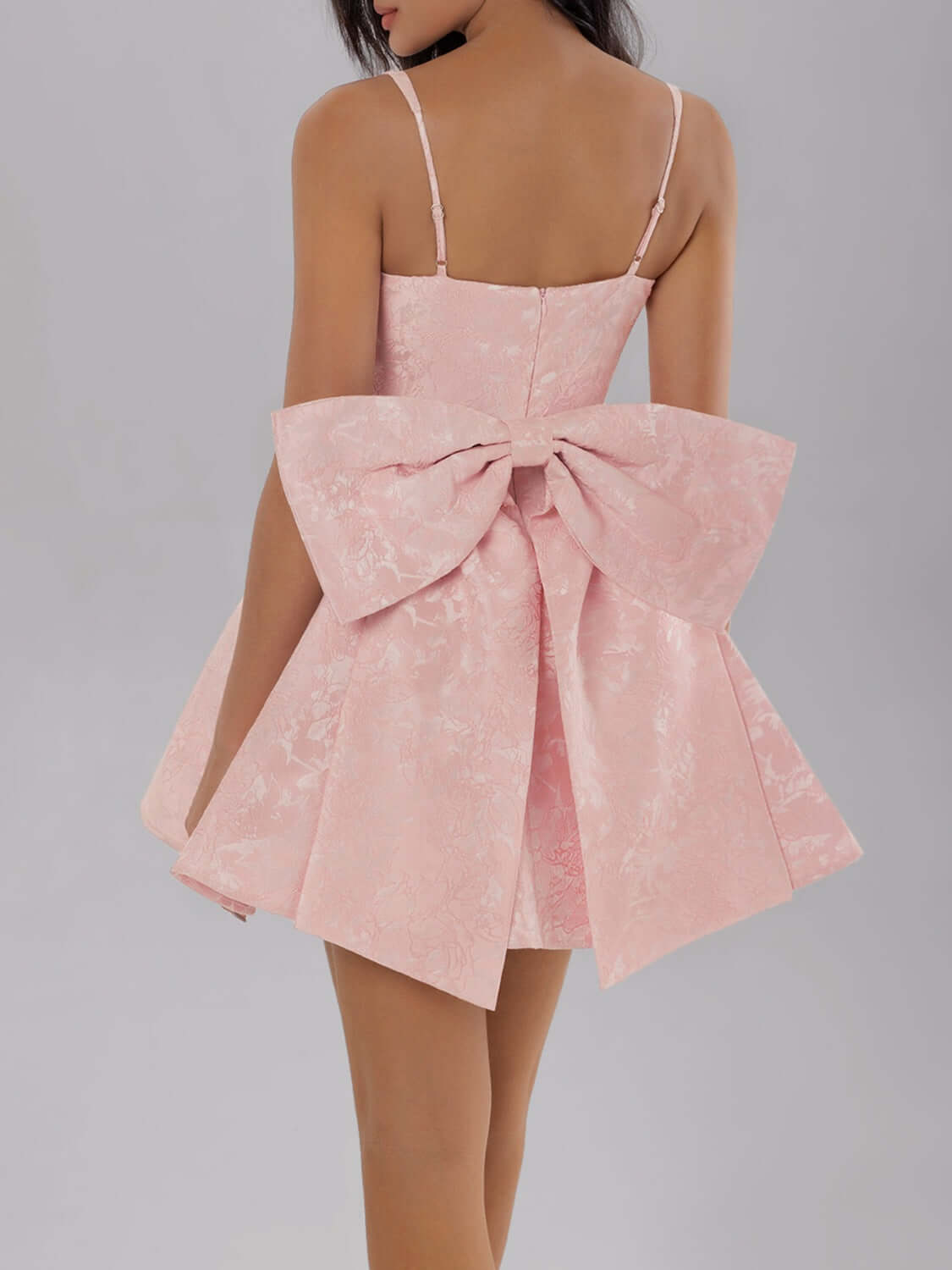 Satin Mini Cami Dress with Bow cocktail dresses Luxurious Weddings