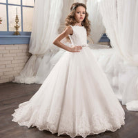 Children's Flowergirl Lace Puff Princess Dress girls dress Luxurious Weddings
