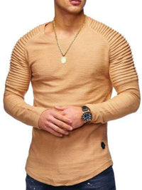 Men's Plus Size Round Neck Long Sleeve T-Shirt Long sleeve Tshirt Luxurious Weddings