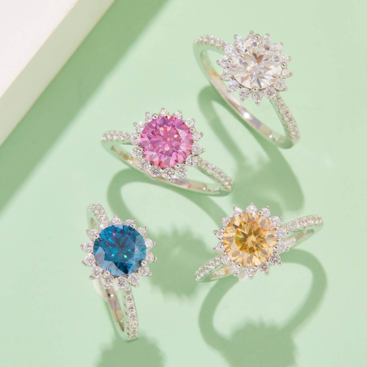 2 Carat Moissanite 925 Sterling Silver Ring Rings Luxurious Weddings