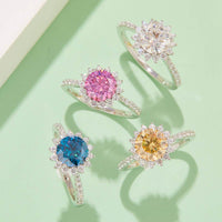 2 Carat Moissanite 925 Sterling Silver Ring Rings Luxurious Weddings