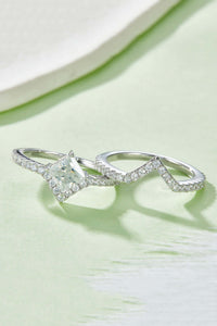 1 Carat Moissanite 925 Sterling Silver Double Layered Ring Rings Luxurious Weddings