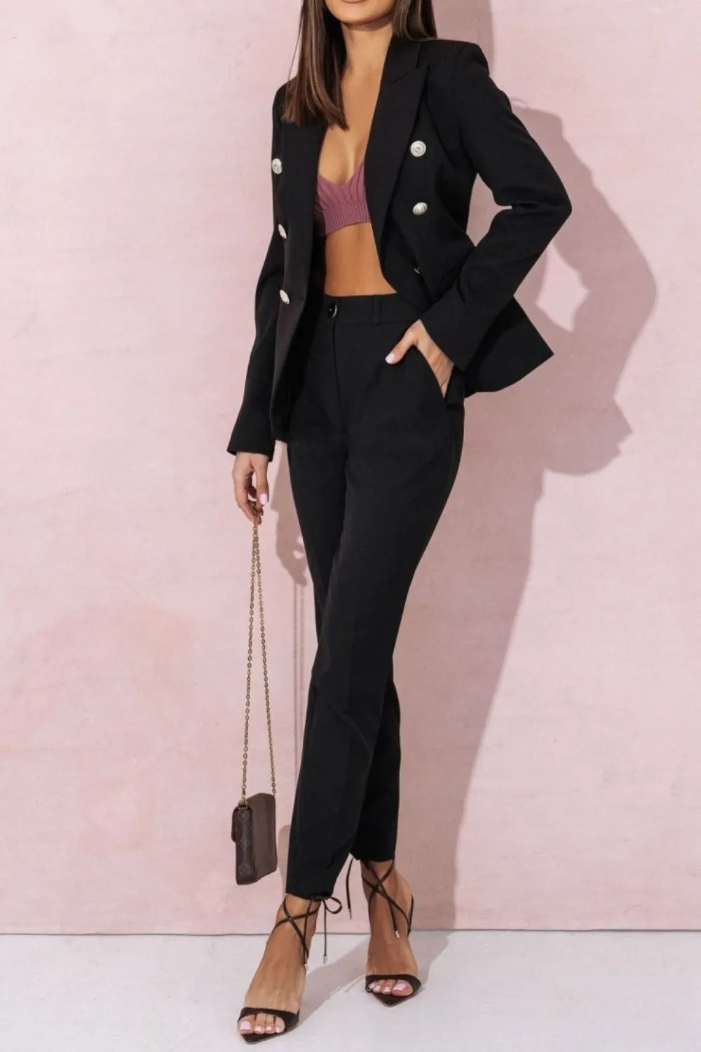 Full Size Lapel Collar Long Sleeve Blazer and Pants Set Plus Size suit sets women Luxurious Weddings