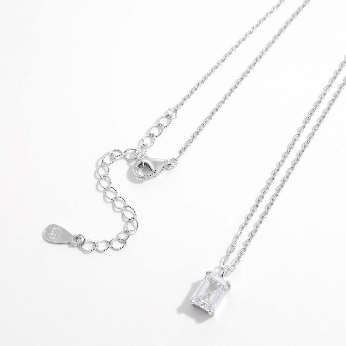 925 Sterling Silver Zircon Pendant Necklace Necklace Luxurious Weddings