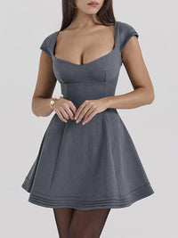 Devine Lace-Up Sweetheart Neck Cap Sleeve Mini Dress Mini dress Luxurious Weddings