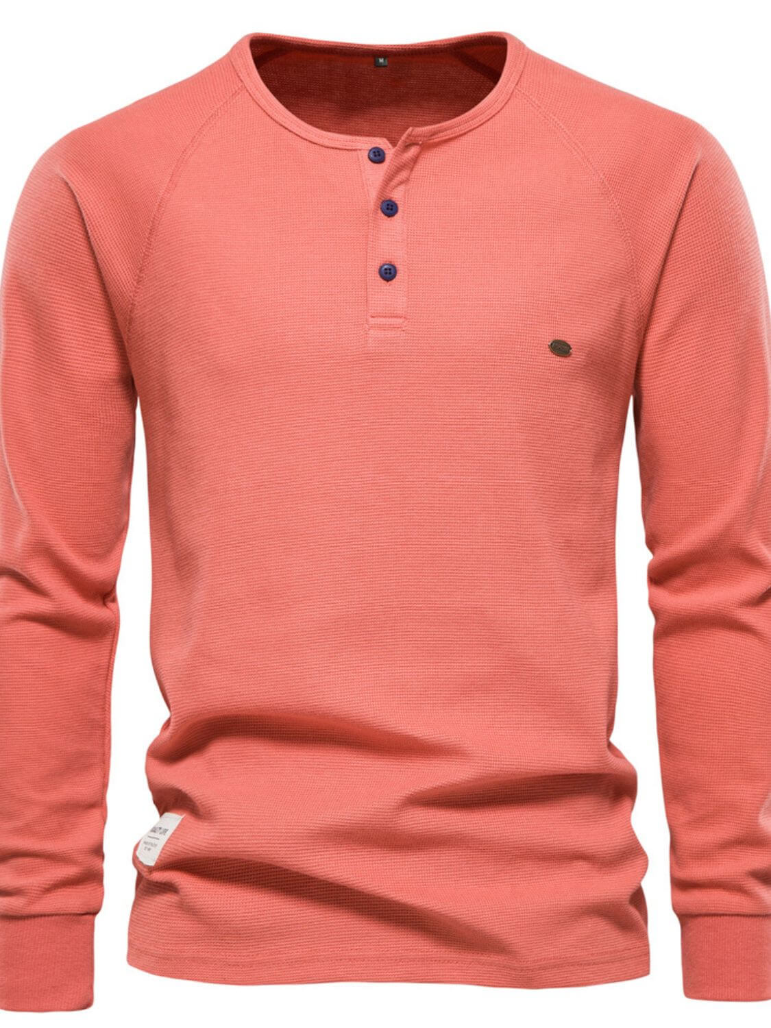 Men's Waffle-Knit Long Sleeve T-Shirt Men's Tshirts Luxurious Weddings