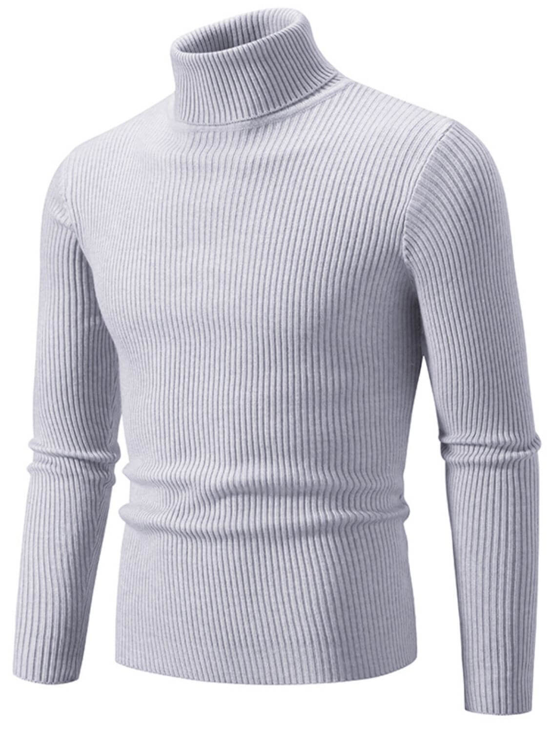 Men's Turtleneck Long Sleeve Ribbed Sweater turtle neck Luxurious Weddings