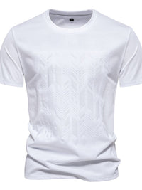 Men's Round Neck Geometric Embroidered T-Shirt Men's Tshirts Luxurious Weddings