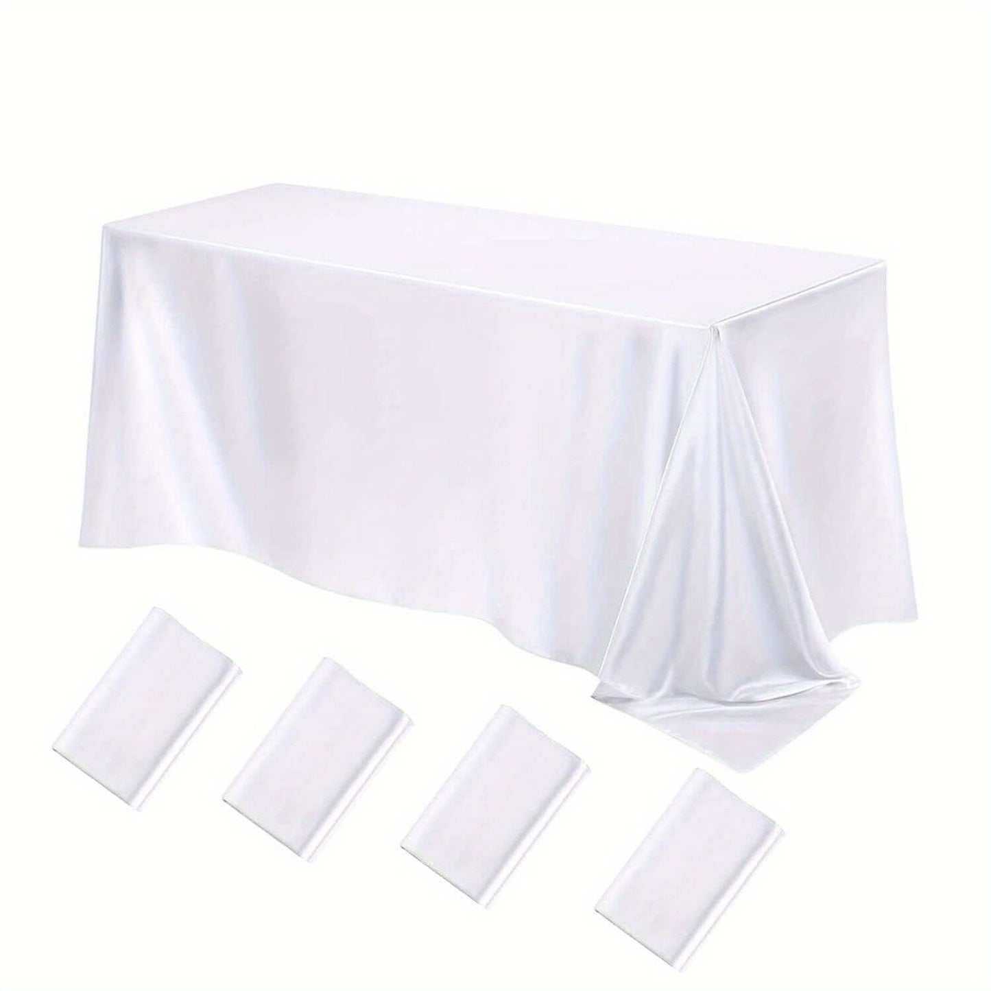 Elegant Golden Satin Tablecloth Overlay - 102 x 58\" Tablecloth Luxurious Weddings