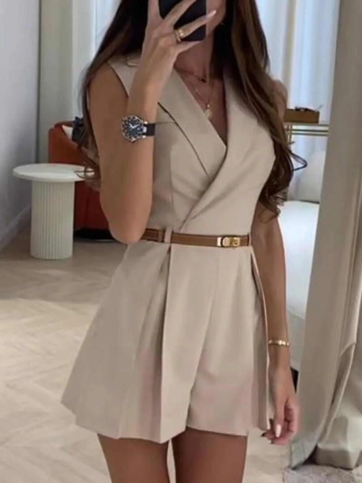 Solid Sleeveless Surplice Romper Jumpsuits Luxurious Weddings