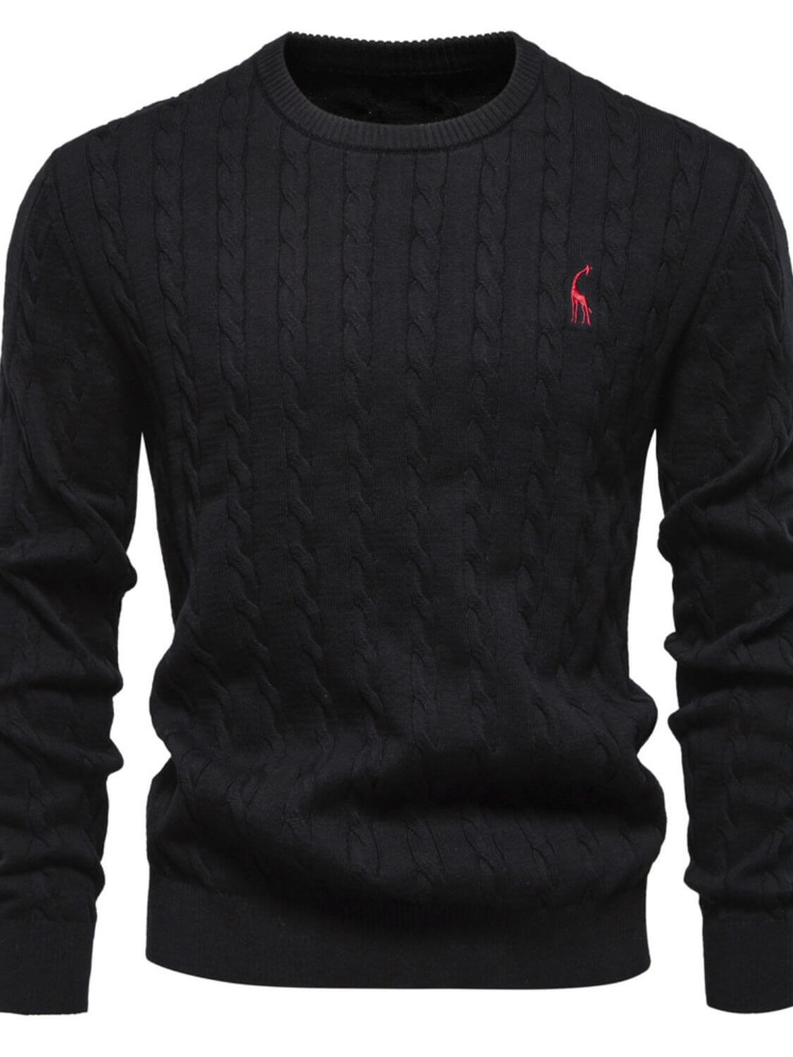 Men's Cable-Knit Round Neck Long Sleeve Sweater Sweatshirts Luxurious Weddings