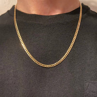 Solid Real 14k Gold Cuban Link Chain 20in 4mm Jewelry Luxurious Weddings