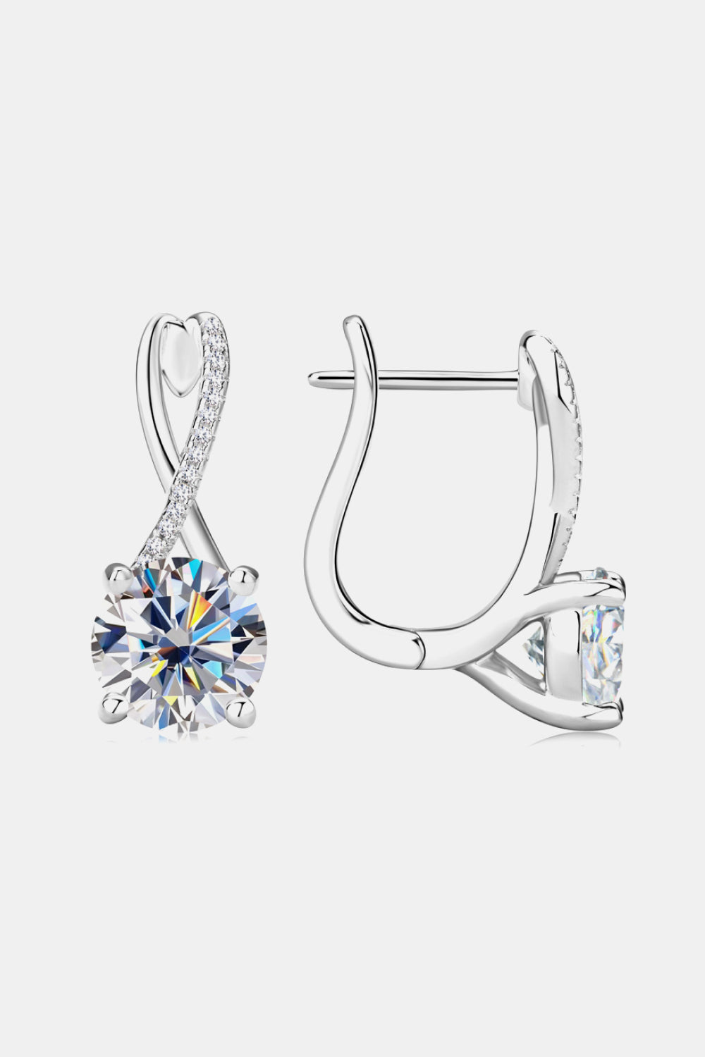 4 Carat Moissanite 925 Sterling Silver Earrings Luxurious Weddings
