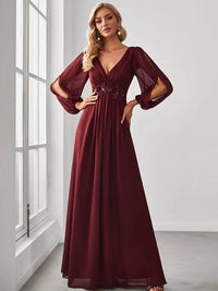 Floor Length Long Lantern Sleeves Formal Dresses Evening Dress Luxurious Weddings