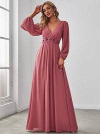 Floor Length Long Lantern Sleeves Formal Dresses Evening Dress Luxurious Weddings