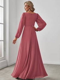 Floor Length Long Lantern Sleeves Formal Dresses Bridesmaid Dresses Luxurious Weddings