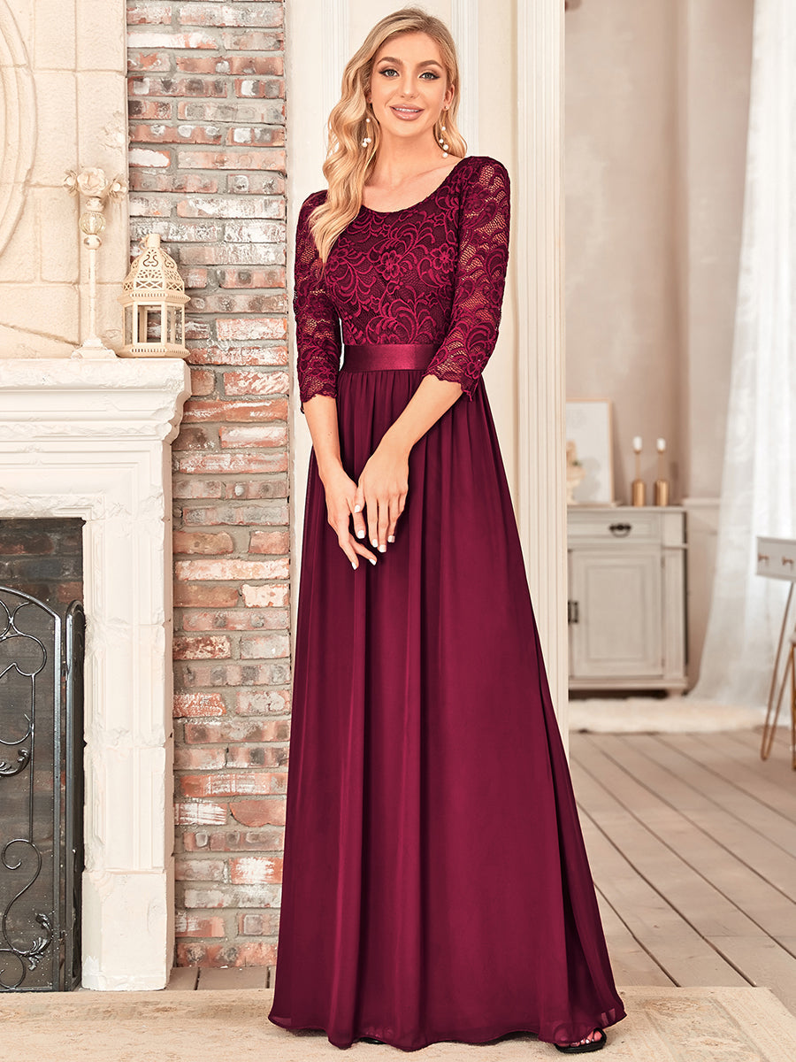 Elegant Empire Waist Bridesmaid Dresses with Long Lace Sleeve Bridesmaid Dresses Luxurious Weddings
