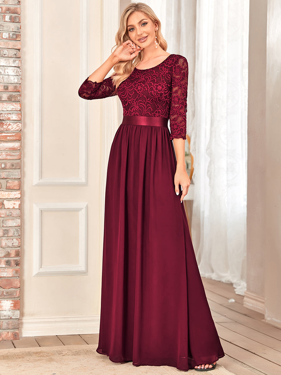 Elegant Empire Waist Bridesmaid Dresses with Long Lace Sleeve Bridesmaid Dresses Luxurious Weddings