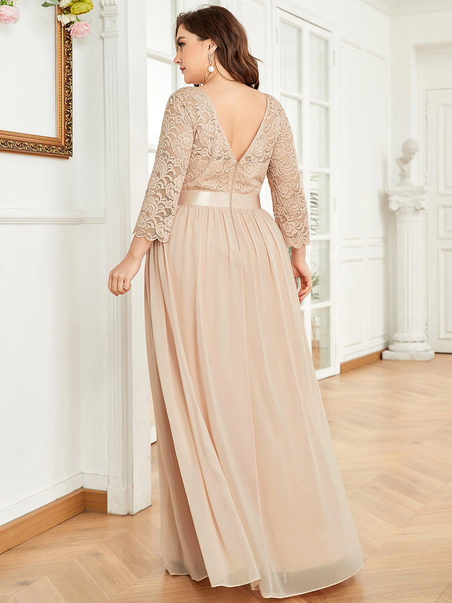 Plus Size Lace Bridesmaid Dresses with Long Lace Sleeve Bridesmaid Dresses Luxurious Weddings