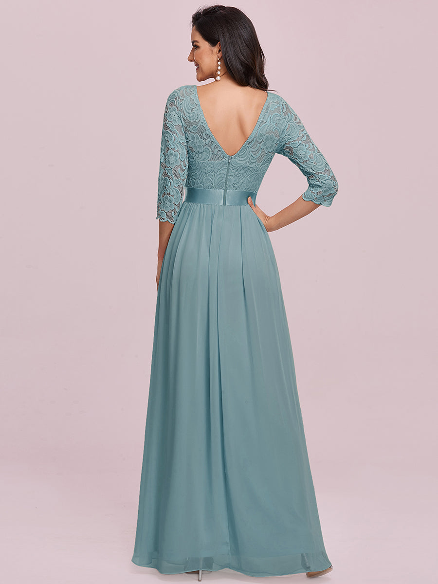 Elegant Empire Waist Bridesmaid Dresses with Long Lace Sleeve Bridesmaid Dresses Luxurious Weddings