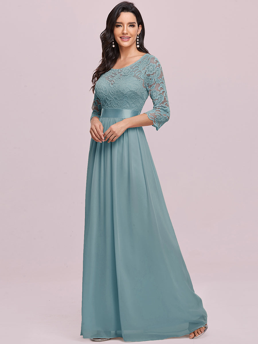 Elegant Empire Waist Bridesmaid Dresses with Long Lace Sleeve Bridesmaid Dresses Luxurious Weddings