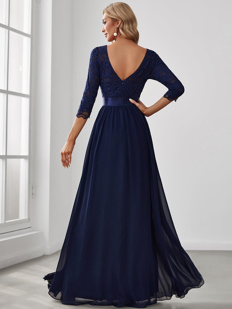 Elegant Empire Waist Bridesmaid Dresses with Long Lace Sleeve Bridesmaid Dresses Luxurious Weddings