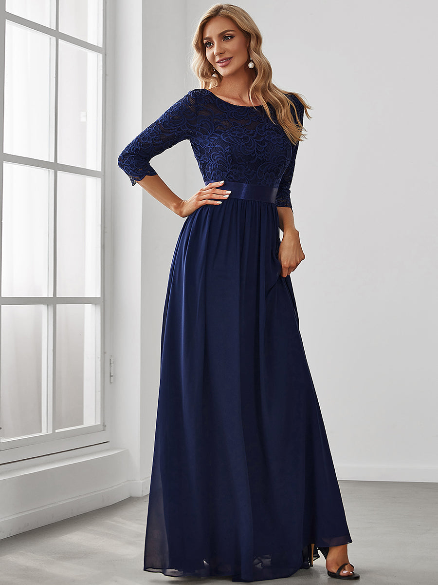 Elegant Empire Waist Bridesmaid Dresses with Long Lace Sleeve Bridesmaid Dresses Luxurious Weddings