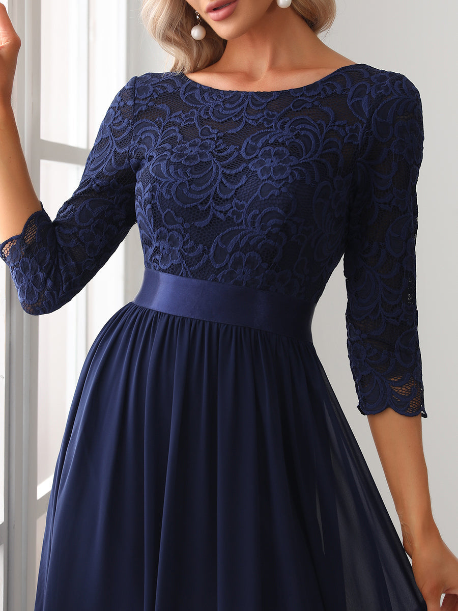 Elegant Empire Waist Bridesmaid Dresses with Long Lace Sleeve Bridesmaid Dresses Luxurious Weddings