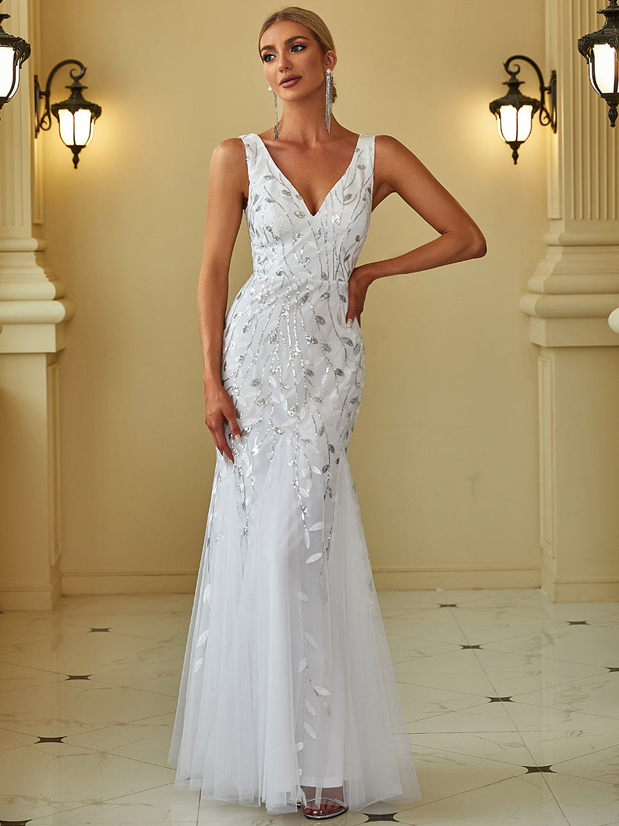 Classic Fishtail Sequin Evening Dresses for Women Dresses Luxurious Weddings