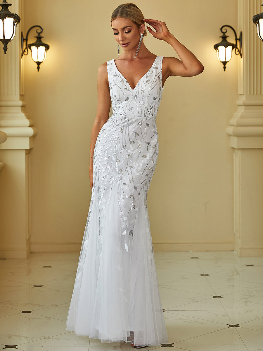 Classic Fishtail Sequin Evening Dresses for Women Dresses Luxurious Weddings