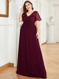 Plus Size Floral Sequin Evening Dresses With Cap Sleeve Plus Size Luxurious Weddings