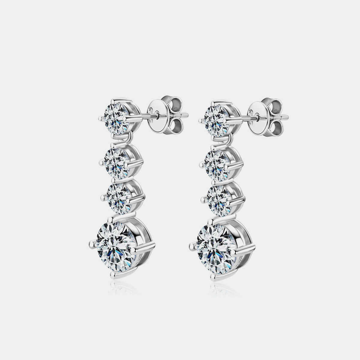 4 Carat Moissanite 925 Sterling Silver Earrings Earrings Luxurious Weddings