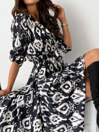 Printed Tie Waist Midi Dress Summer dress Luxurious Weddings