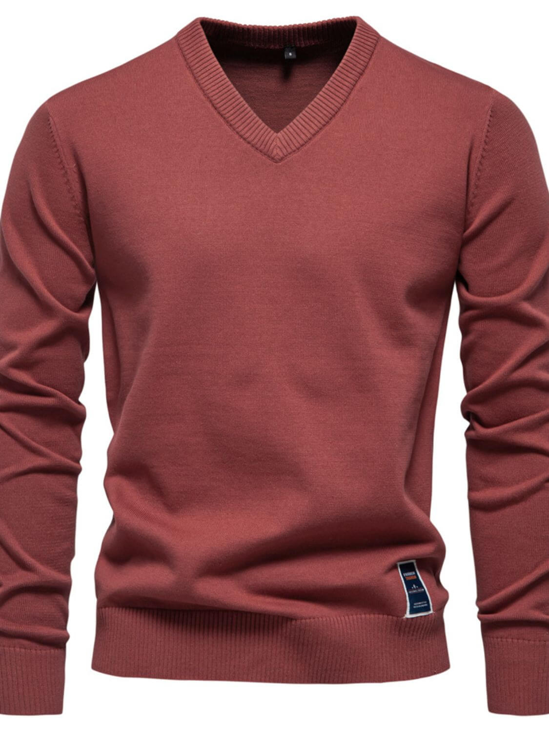 Men's Ribbed Hem V-Neck Long Sleeve Sweater Sweatshirts Luxurious Weddings