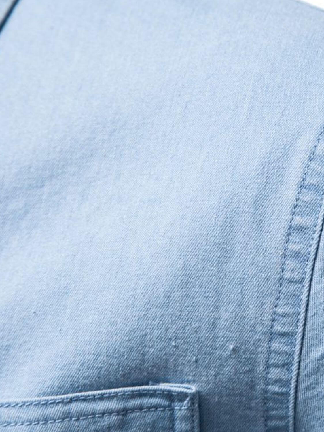 Men's Collared Neck Long Sleeve Denim Shirt Men's Shirts Luxurious Weddings