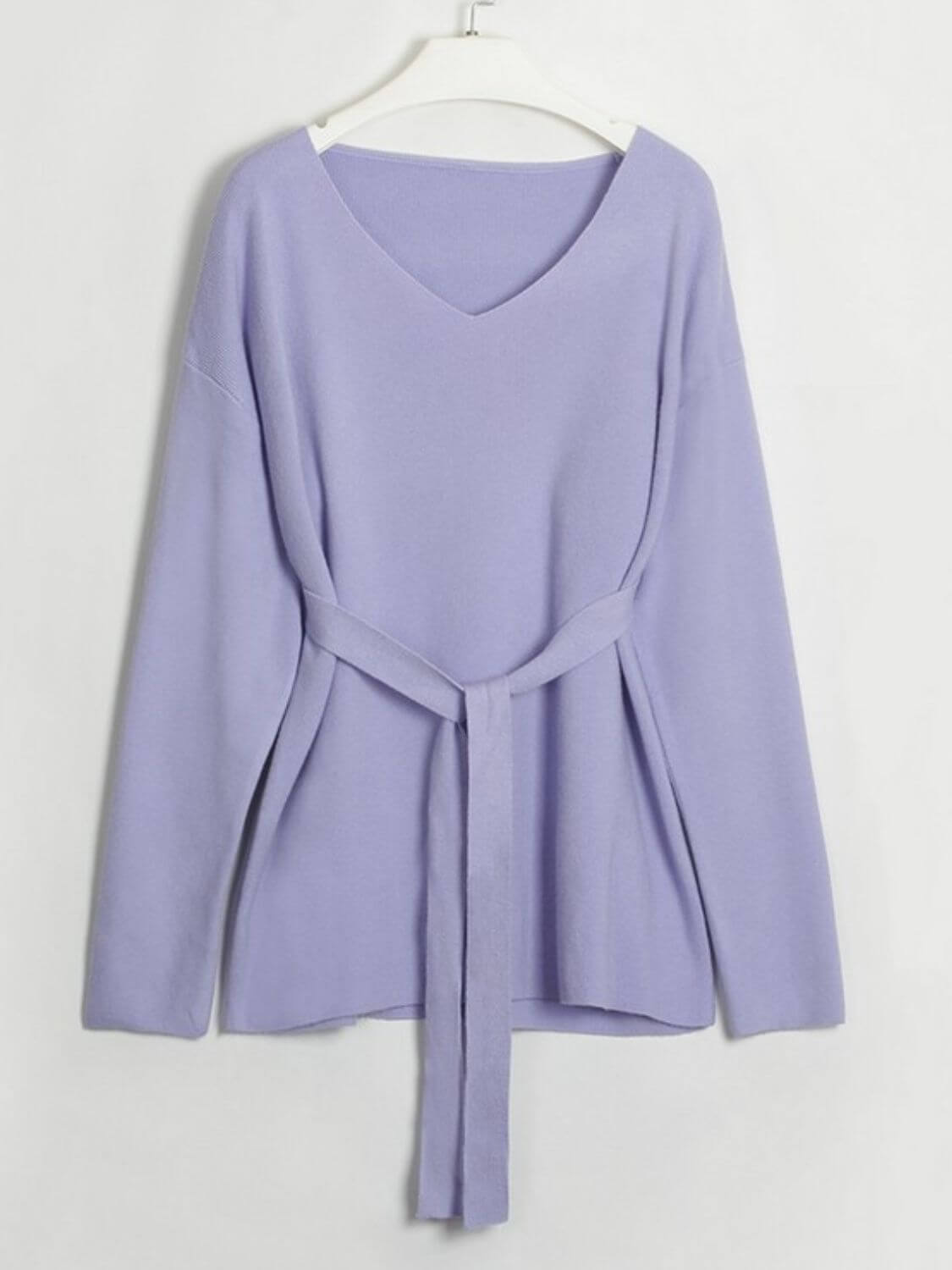 V-Neck Long Sleeve Top and Drawstring Pants Sweater Set Matching Sets Luxurious Weddings