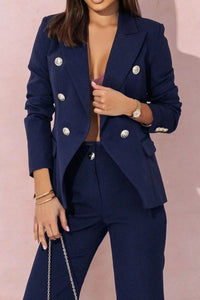 Full Size Lapel Collar Long Sleeve Blazer and Pants Set Plus Size suit sets women Luxurious Weddings