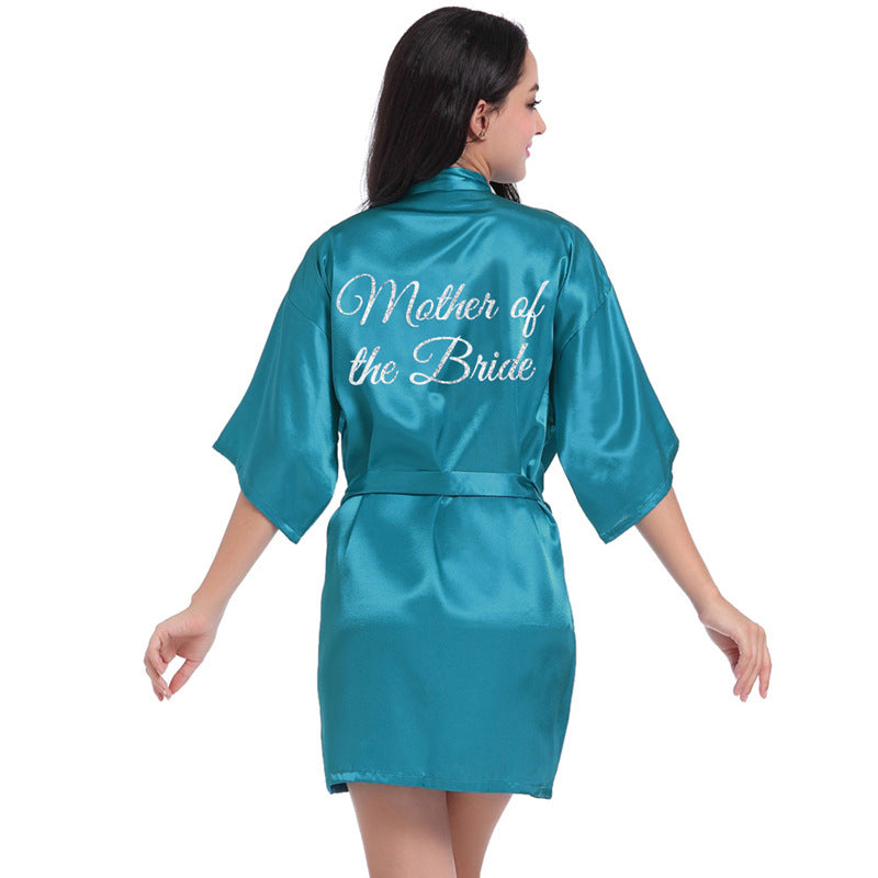 Hot Silver Glitter Mother Of The Bride Nightgown Bridal Robes Luxurious Weddings