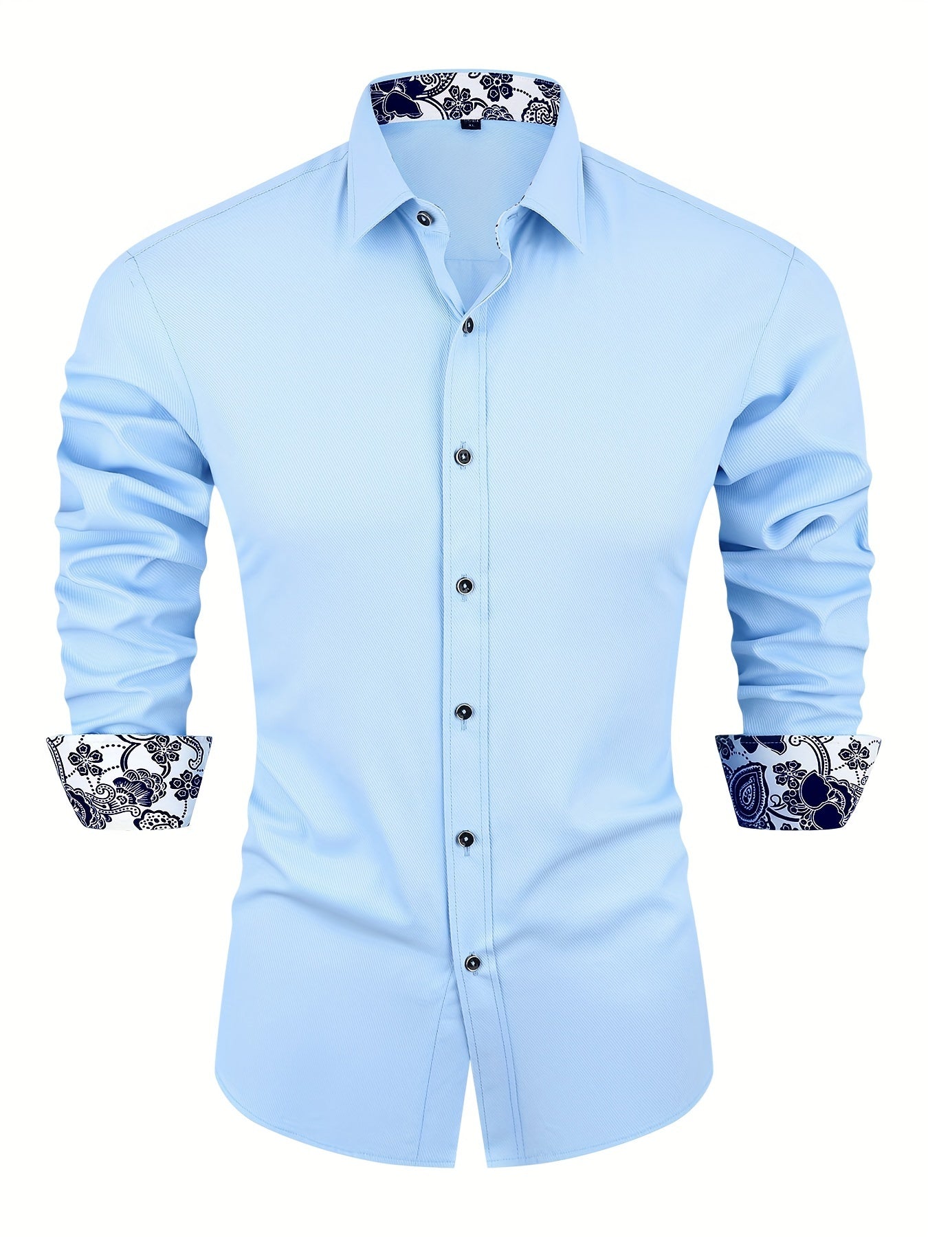 Men's Long Sleeve Tuxedo Shirt for Spring & Autumn Men's Formal Shirts Luxurious Weddings