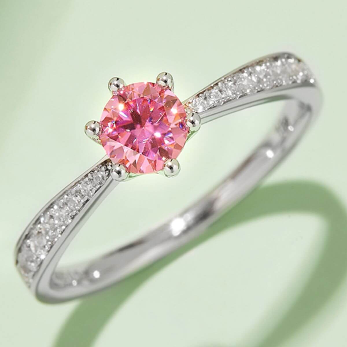 Moissanite 925 Sterling Silver Ring Jewelry Luxurious Weddings