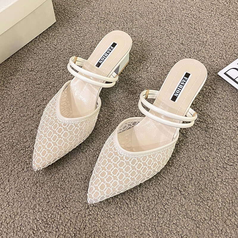 Point Toe Block Heel Sandals High Heels Luxurious Weddings