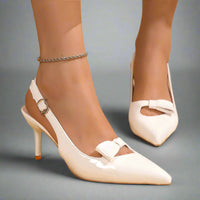 Point Toe Slingback Pumps Bridal Shoes Luxurious Weddings