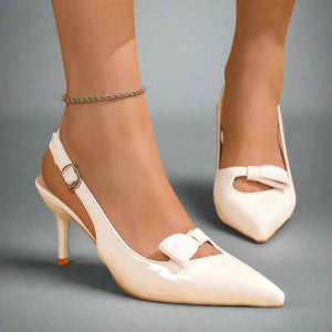 Point Toe Slingback Pumps Bridal Shoes Luxurious Weddings