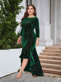 Plus Size Ruffle Hem High-Low Dress plus size dresses Luxurious Weddings