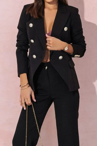 Full Size Lapel Collar Long Sleeve Blazer and Pants Set Plus Size suit sets women Luxurious Weddings
